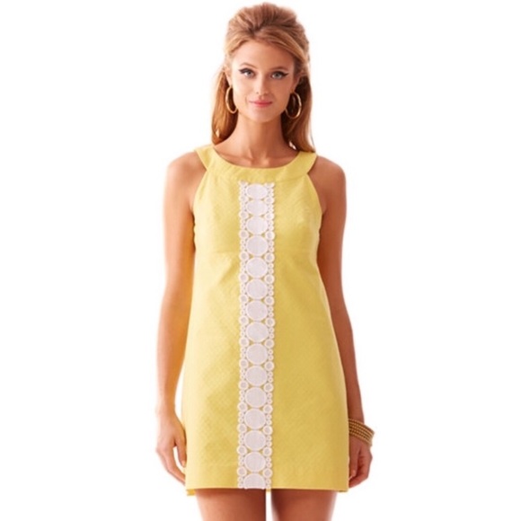 Lilly Pulitzer Jacqueline Yellow Dress Sz 0 - Picture 4 of 13